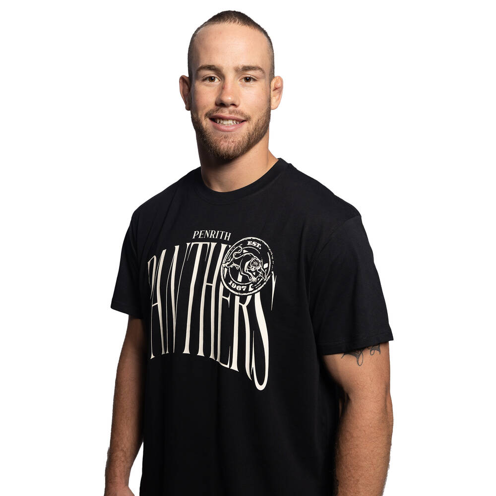 Panthers Black Gothic Stamp T-Shirt