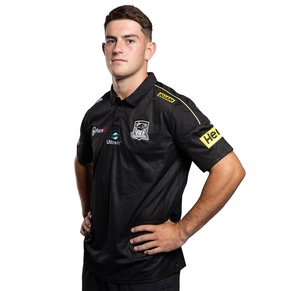 26 Pan Mens Black Media Polo