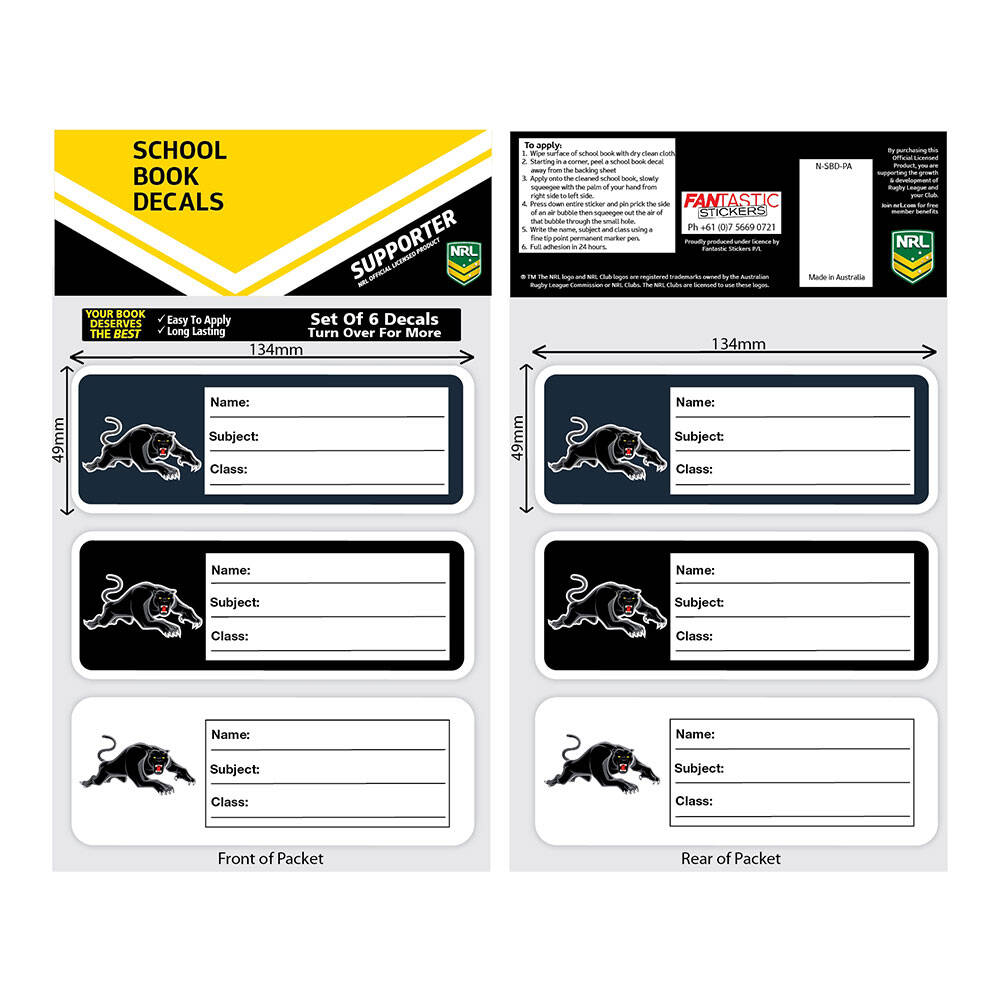 School Book Decals